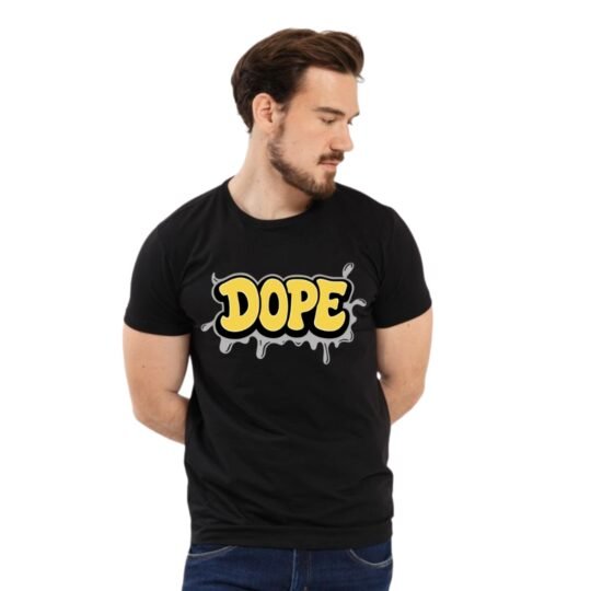 men-typography-round-neck-black-t-shirt